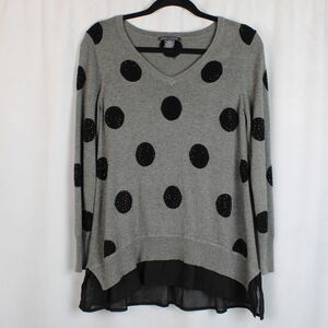 Chelsea & Theodore Embellished Polka Dot Sweater